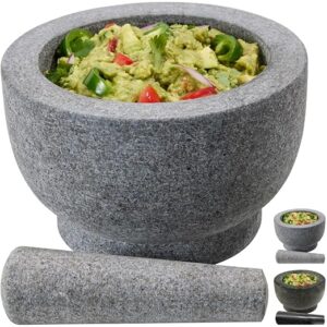 GORILLA GRIP Heavy Duty 100% Granite Mortar and Pestle Set