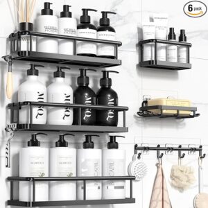 YASONIC Shower Caddy - 6 Pack Rustproof Shower Organizer with Large Capacity Shelves