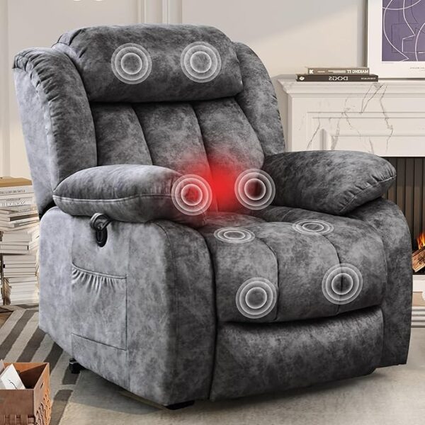 Power Lift Recliner Chair for Elderly with Heated and Massage, Adjustable Lift Chair Recliner, USB Port, Side Pocket