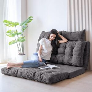 MAXYOYO Bean Bag Bed Tufted Folding Sofa Bed with Pillows Floor Mattress for Adults