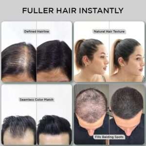 THICK FIBER Hair Fibers for Thinning Hair & Bald spots (BLACK) - 25g Bottle - Conceals Hair Loss in Seconds