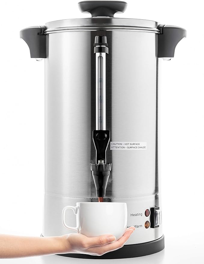 SYBO SR-CP-50B Commercial Grade Stainless Steel Percolate Coffee Maker Hot Water Urn for Catering