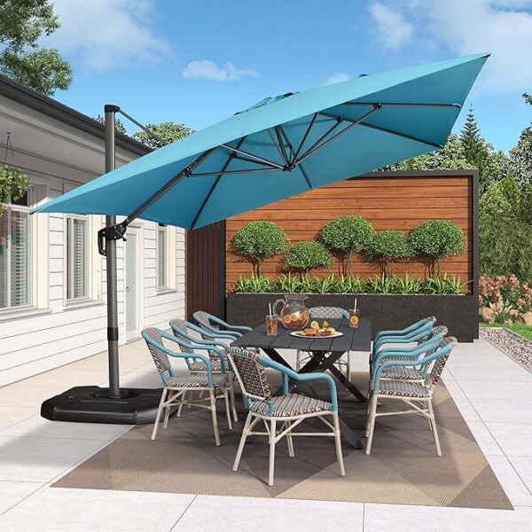 PURPLE LEAF 10' X 13' Patio Umbrella Outdoor Cantilever Rectangle Umbrella