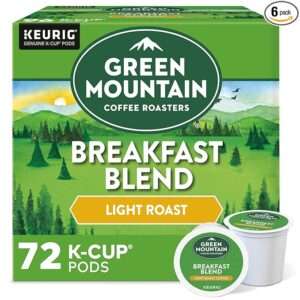 Green Mountain Coffee Roasters Breakfast Blend Single-Serve Keurig K-Cup Pods, Light Roast Coffee