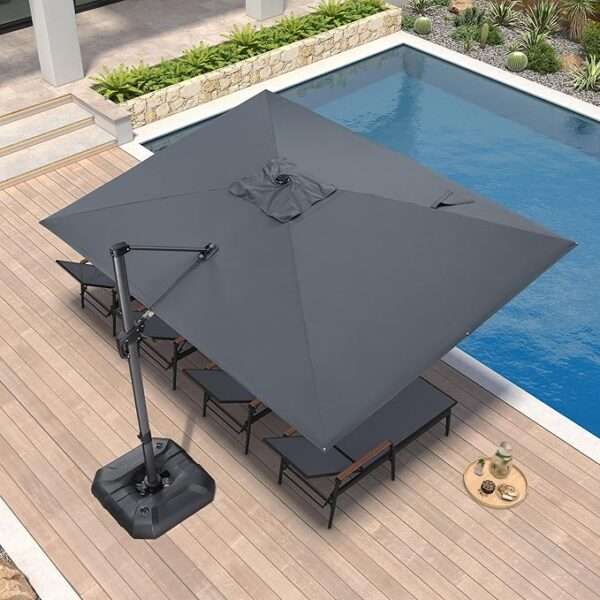 PURPLE LEAF 9' X 11.5' Patio Umbrella Outdoor Cantilever Rectangle Umbrella Aluminum Offset Umbrella